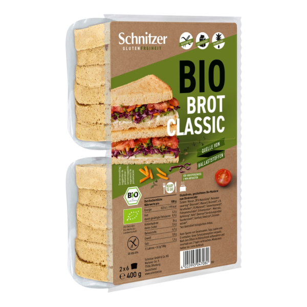 Schnitzer Bio Brot Classic glutenfrei, geschnitten, 400 g