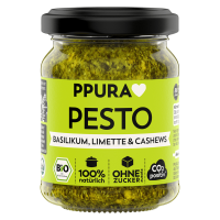 PPura Bio Pesto Genovese Frische Basilikum, Limette und Cashews PPura Bio Pesto Genovese Frische Basilikum, Limette und Cashews