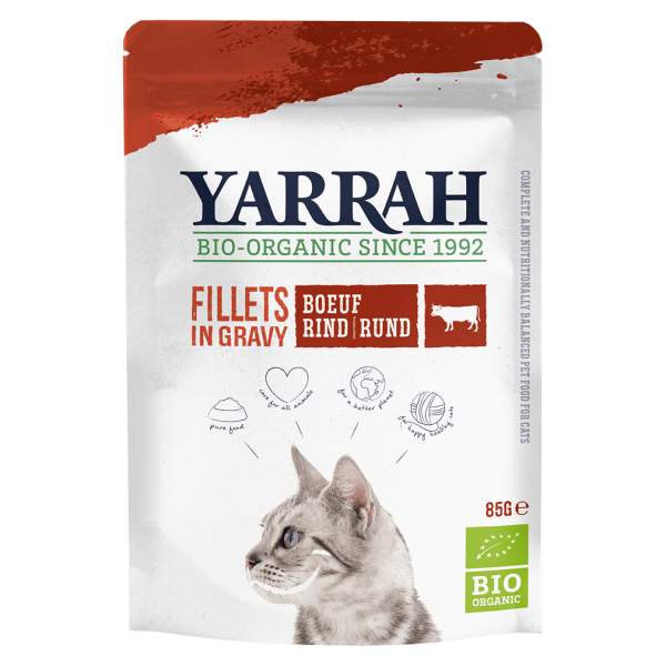 Yarrah Bio Katzen Pouch Filets Rind in Soße