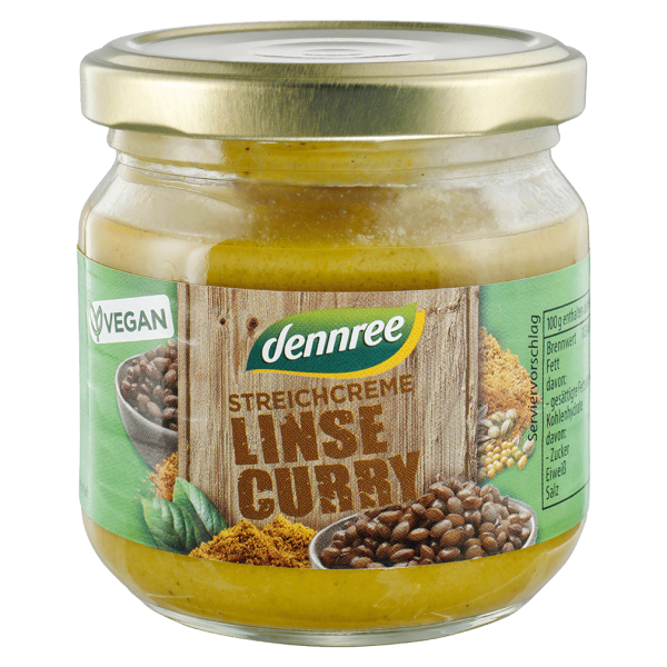 dennree Bio Streichcreme Linse Curry