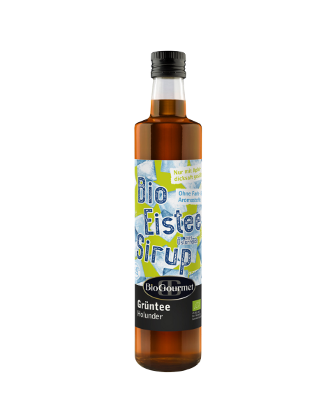 BioGourmet Bio Eistee Sirup Grüntee &amp; Holunder, 500ml