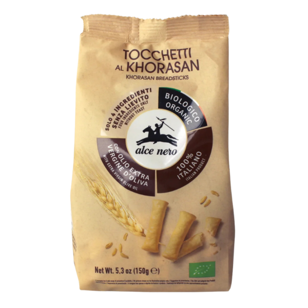 Alce Nero Bio Tocchetti Khorasan-Brotsnack mit Olivenöl, 150g
