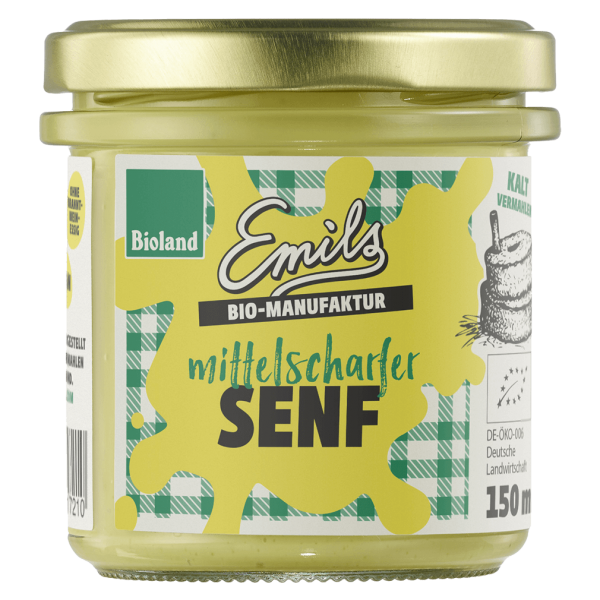 Emils Bio mittelscharfer Senf, 150 ml