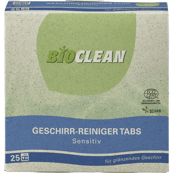 BioClean Geschirr-Reiniger Tabs Sensitiv, 25 Stück