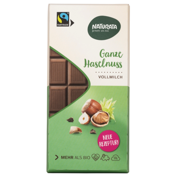 Naturata Bio Ganze Haselnuss Schokolade, Vollmilch