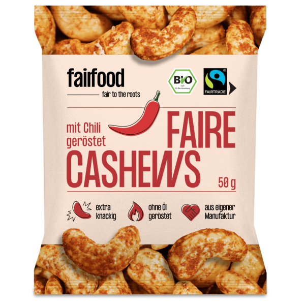 fairfood Bio Faire Cashews mit Chili geröstetet