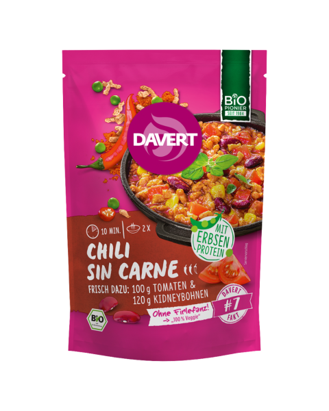 Davert Bio Chili Sin Carne mit Erbsenprotein 80g