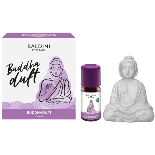 Baldini Buddhaduft Set mit Duftstein und Duftöl, 5 ml