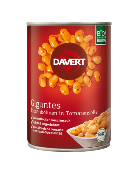 Davert Bio Gigantes Riesenbohnen in Tomatensoße, 400g