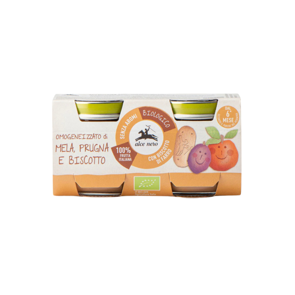 Alce Nero Bio Apfel-Pflaumen-Keks-Brei Baby Food