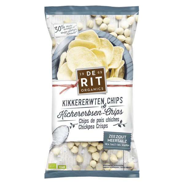 deRit Bio Kichererbsen Chips Meersalz MHD 29.12.2023