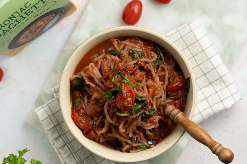 Kalorienarme Spaghetti Bolognese (Vegan)