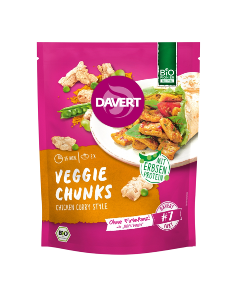 Davert Bio Veggie Chunks Chicken Curry Style