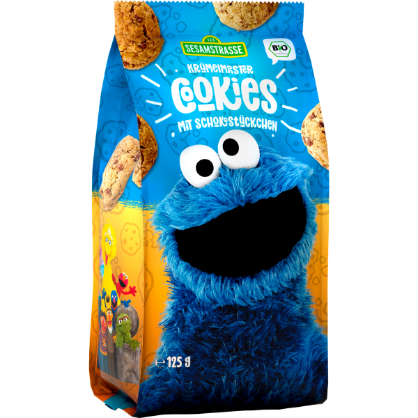 Sesamstrasse Bio Haferguetzli Krümelmonster mit Schokoladenstückchen, 125g