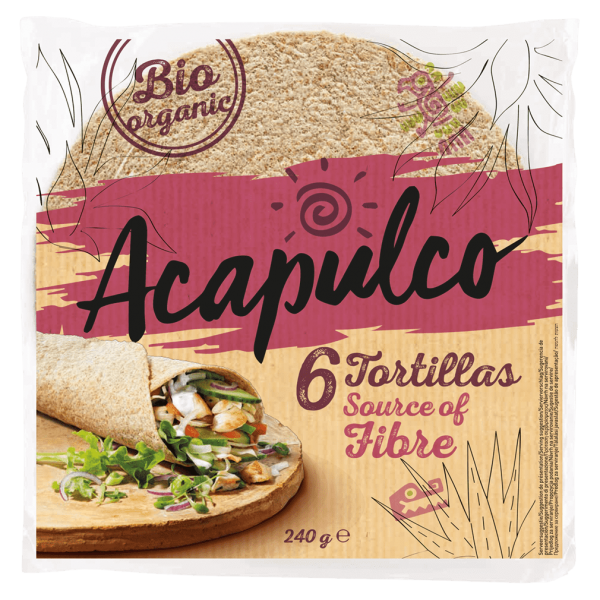 Acapulco Bio Tortilla Wraps mit Weizenkleie