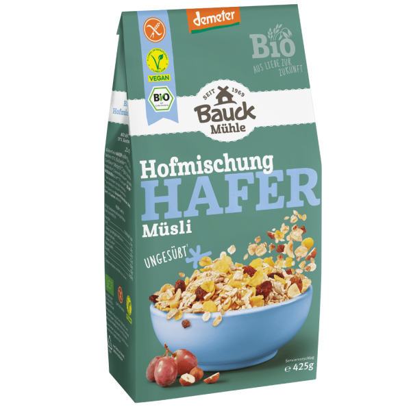 Bauckhof  Bio Hafer Müsli Hofmischung glutenfrei