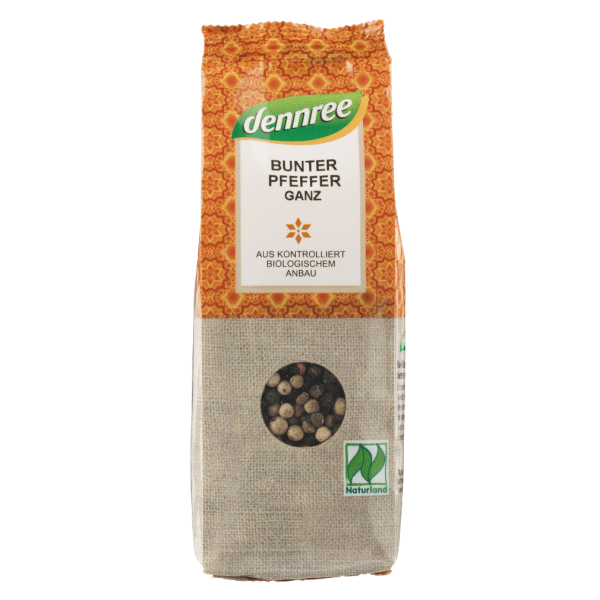 dennree Bio Pfeffer bunt ganz, 65g