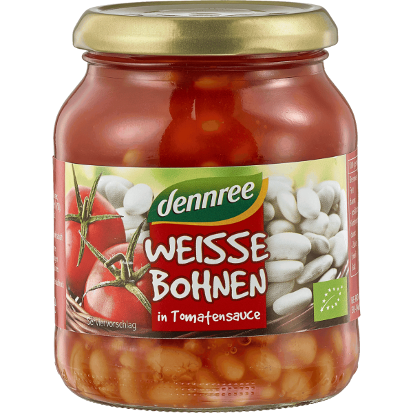 dennree Bio Weiße Bohnen in Tomatensauce