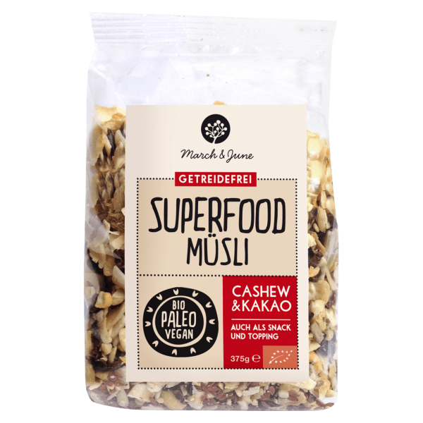 March &amp; June Bio Superfood Müsli Cashew &amp; Kakao