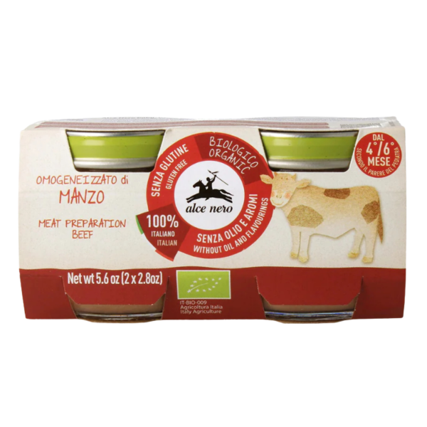 Alce Nero Bio Babygläschen Rindfleisch ab dem 4. Monat, 2 x 80g